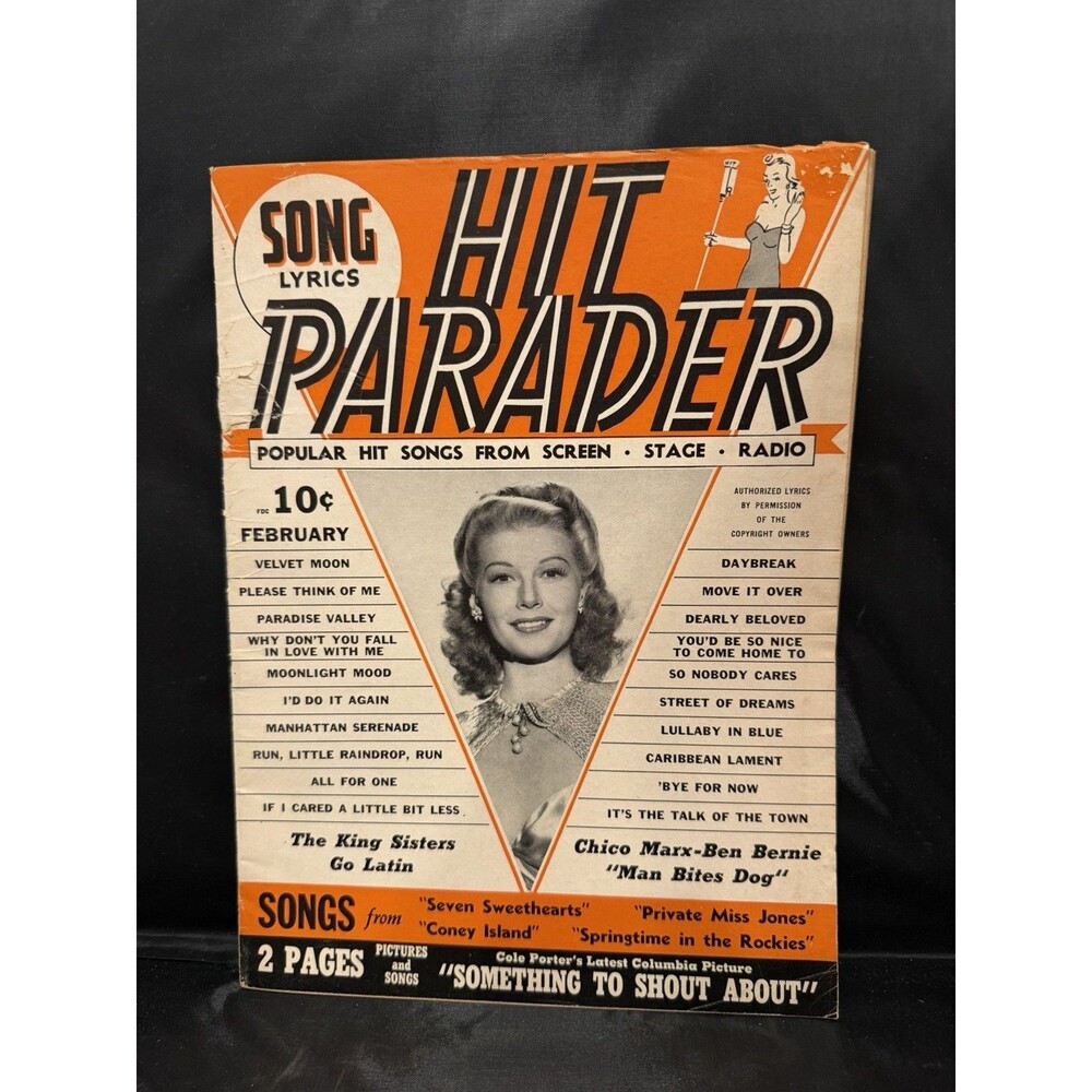Vintage Hit Parader Song Lyric Magazine February 1943 Vol 1. #4 Marie McDonald